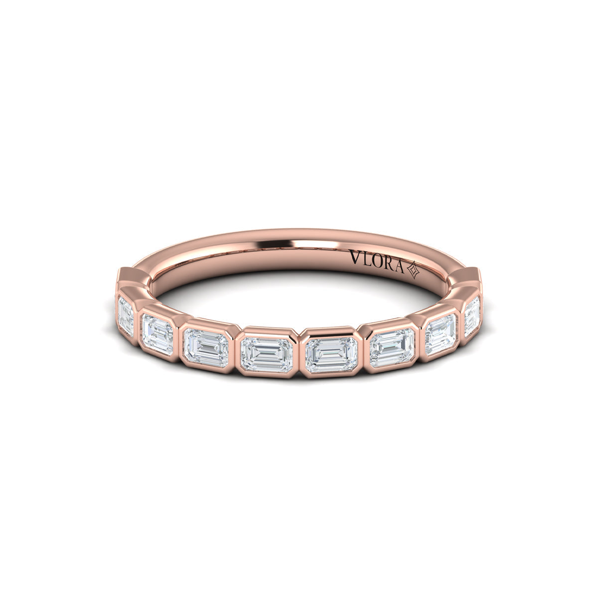 18kt Rose Gold Diamond Stackable Wedding Band