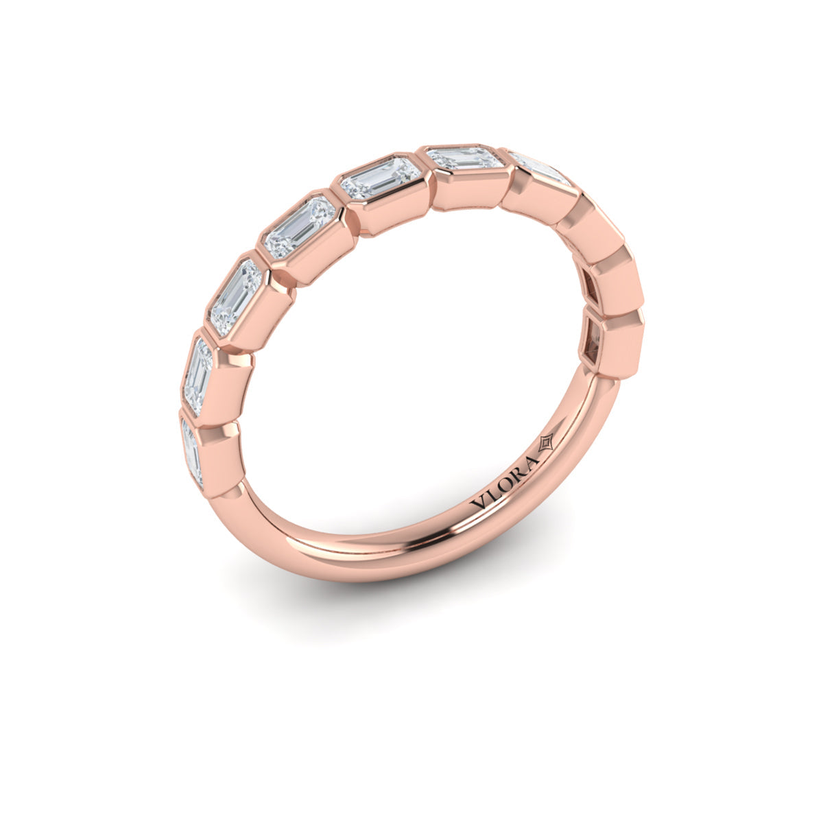 18kt Rose Gold Diamond Stackable Wedding Band