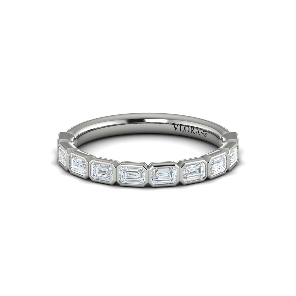 14K White Gold Diamond Stackable Womens Wedding Band