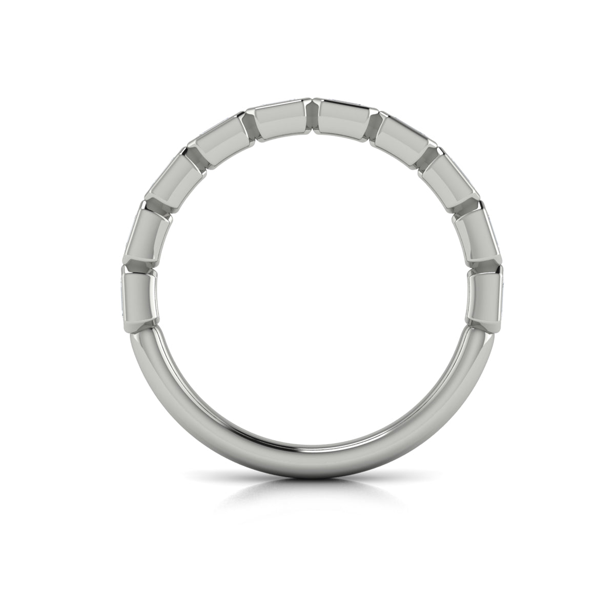 14K White Gold Diamond Stackable Womens Wedding Band