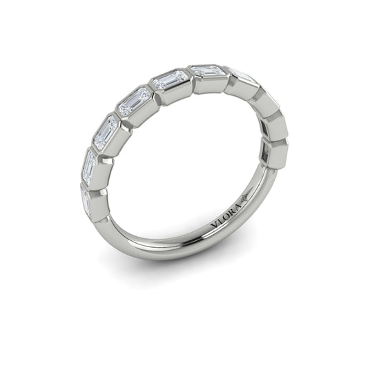 14K White Gold Diamond Stackable Womens Wedding Band