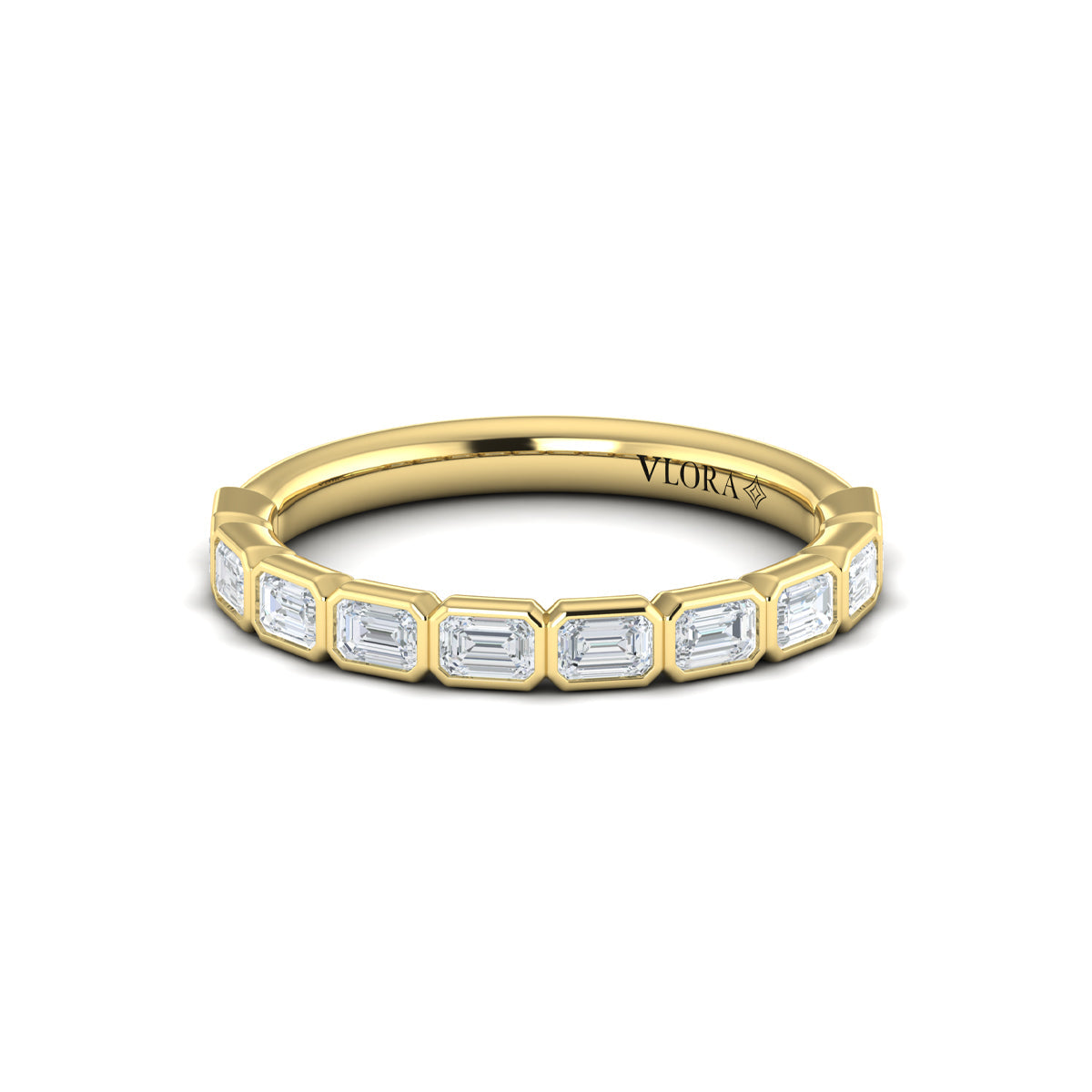 14kt Yellow Gold Diamond Womens Stackable Band