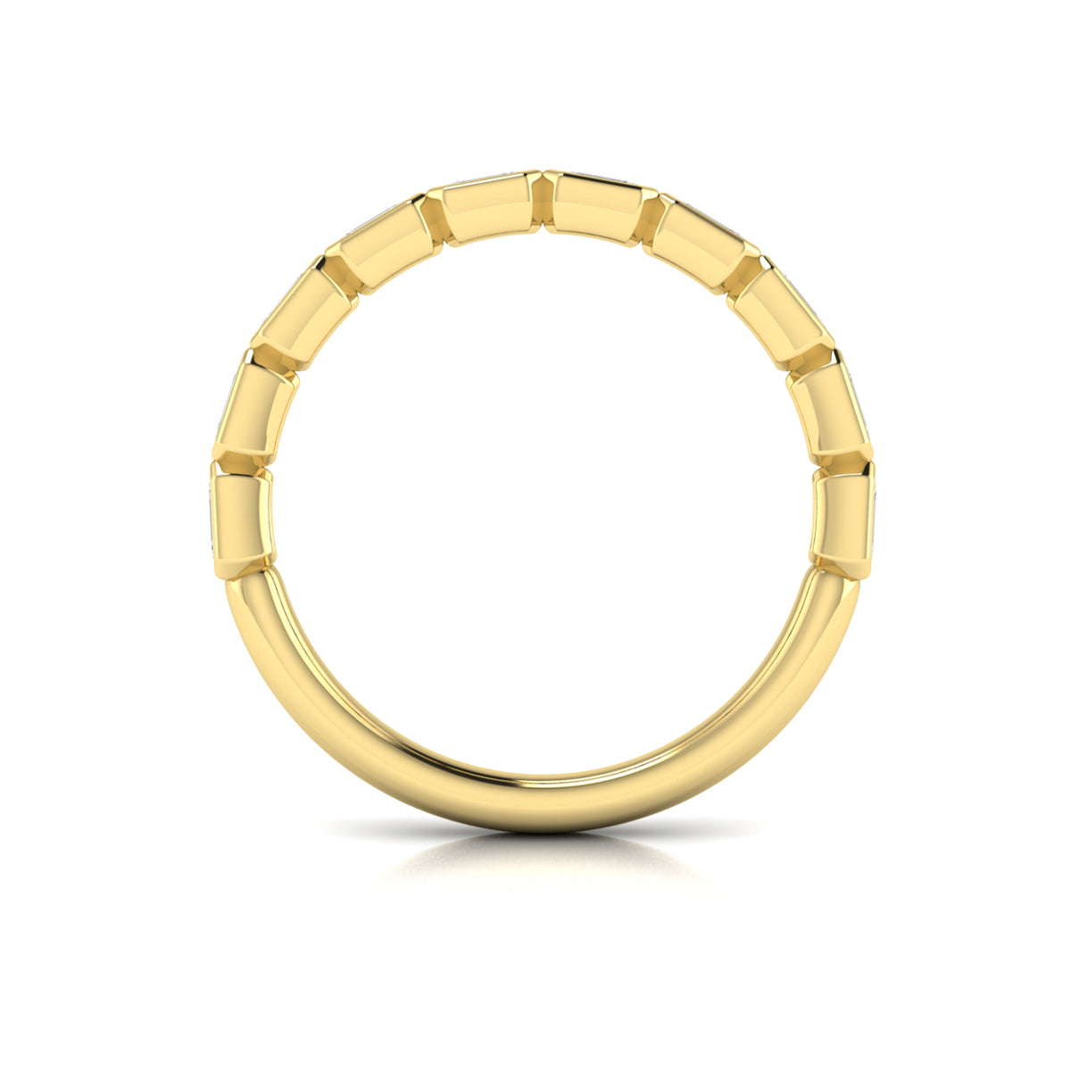 14kt Yellow Gold Diamond Womens Stackable Band