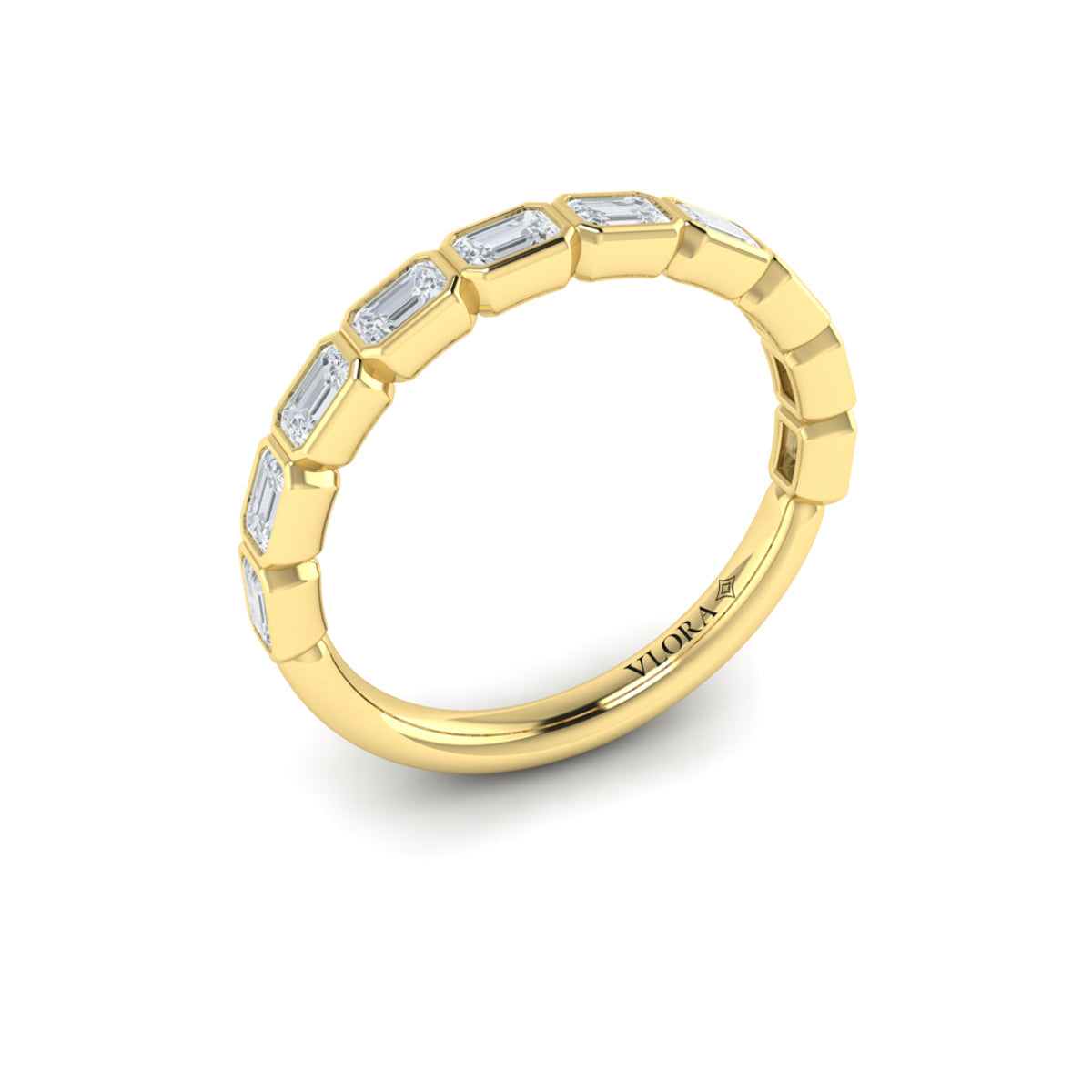 14kt Yellow Gold Diamond Womens Stackable Band