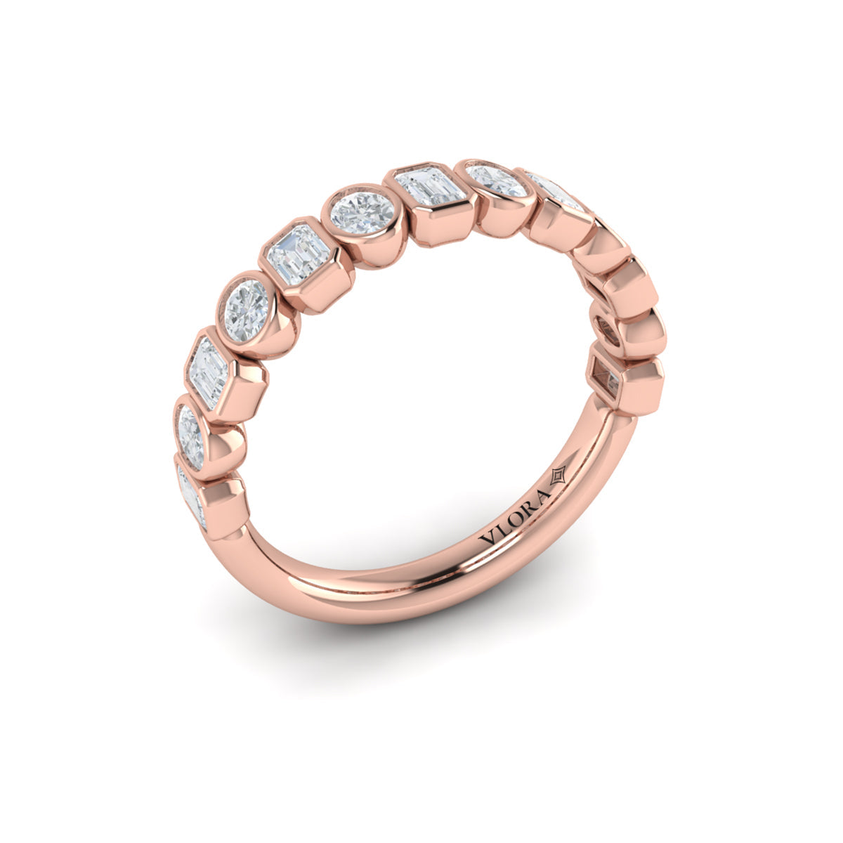 14kt Rose Gold Diamond Stackable Wedding Band