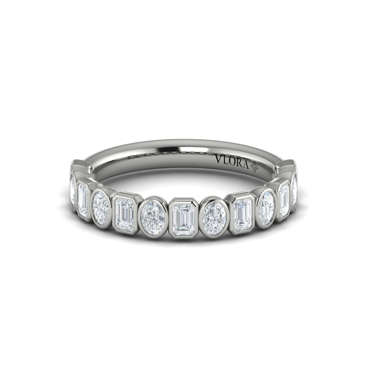 14K White Gold Diamond Stackable Wedding Band