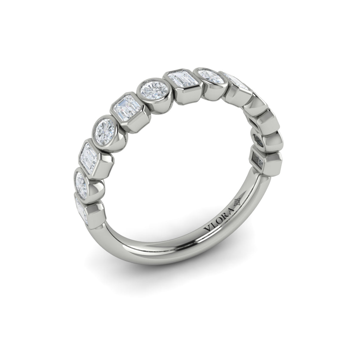 14K White Gold Diamond Stackable Wedding Band
