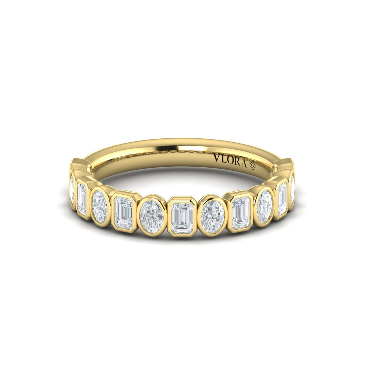 14kt Yellow Gold Diamond Womens Stackable Wedding Band