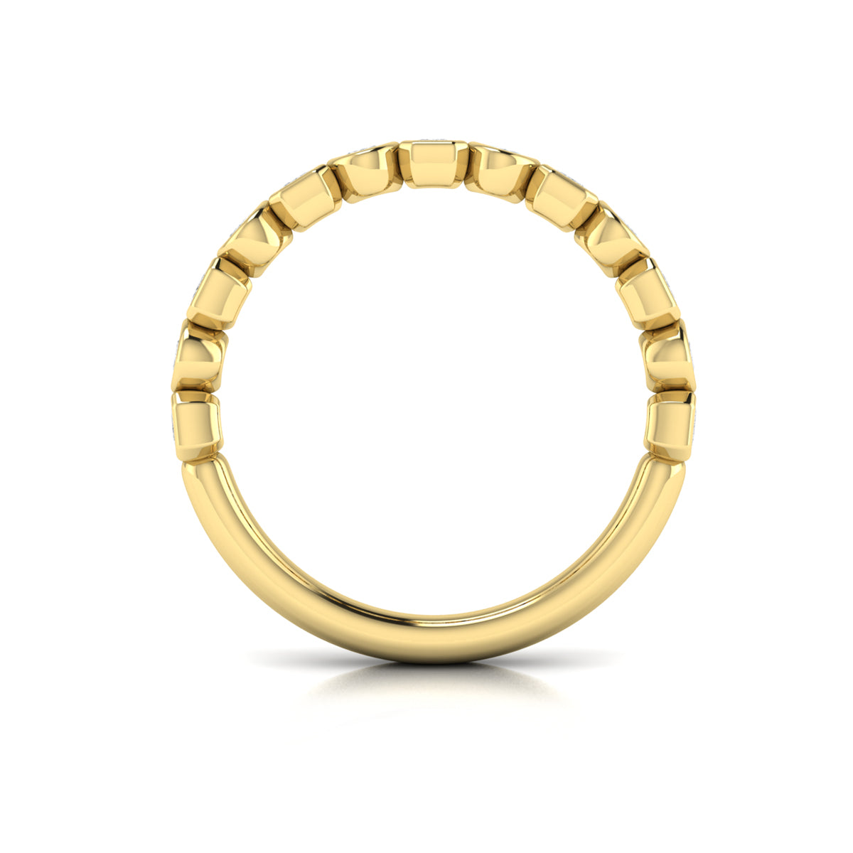 14kt Yellow Gold Diamond Womens Stackable Wedding Band