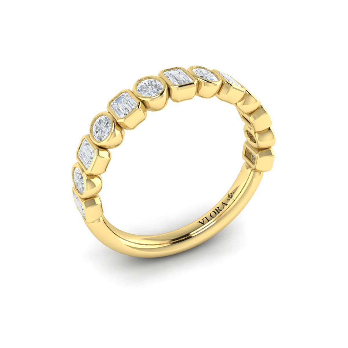14kt Yellow Gold Diamond Womens Stackable Wedding Band
