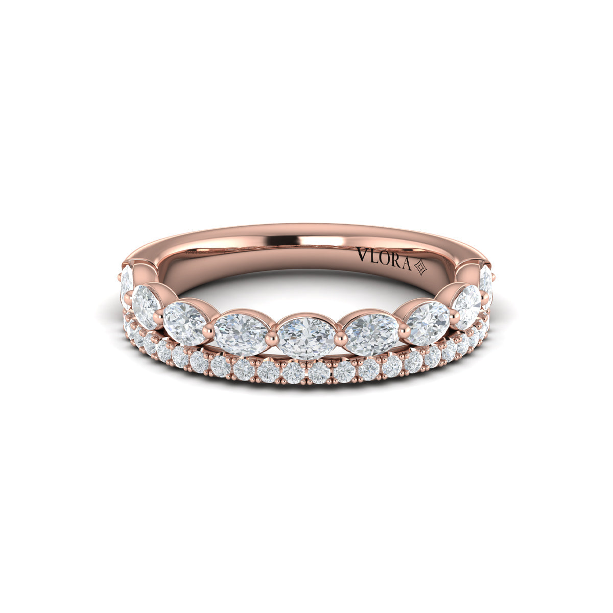 14kt Rose Gold Diamond Stackable Wedding Band