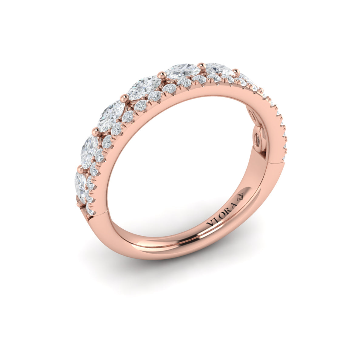 14kt Rose Gold Diamond Stackable Wedding Band