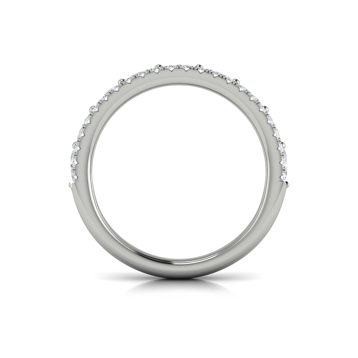 14K White Gold Diamond Stackable Wedding Band
