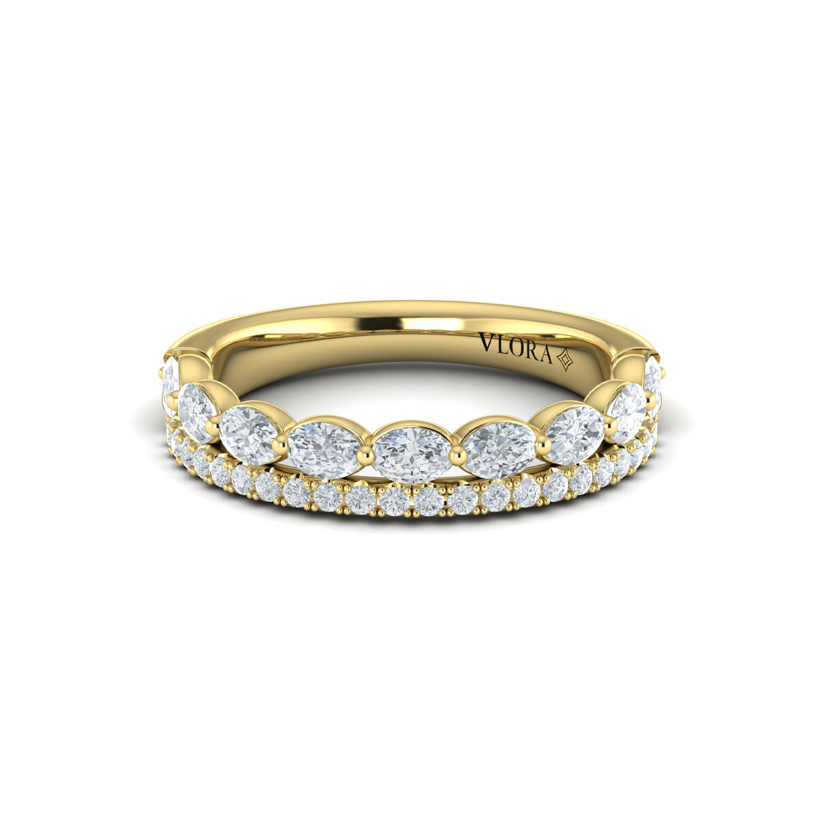 14kt Yellow Gold Diamond Womens Stackable Wedding Band
