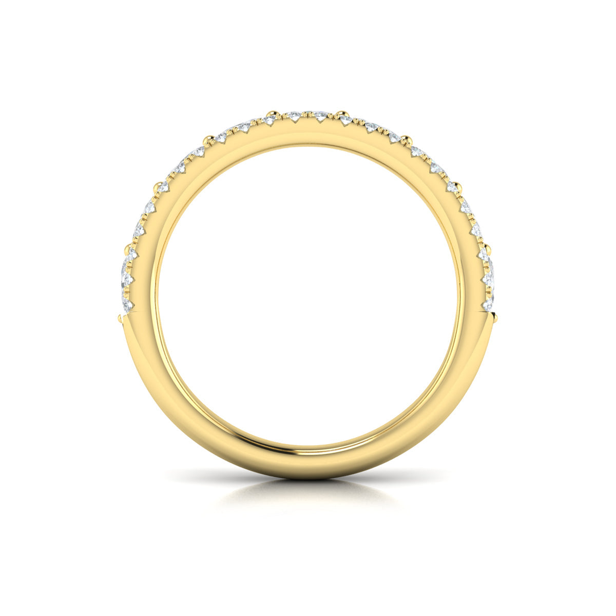 14kt Yellow Gold Diamond Womens Stackable Wedding Band