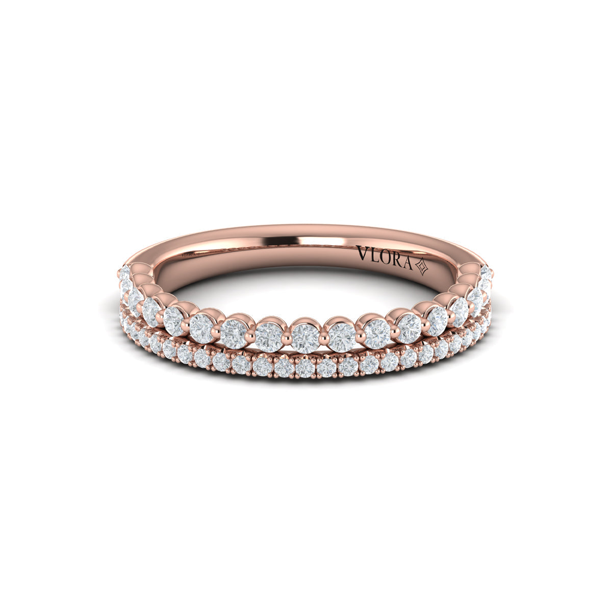 14kt Rose Gold Diamond Stackable Wedding Band