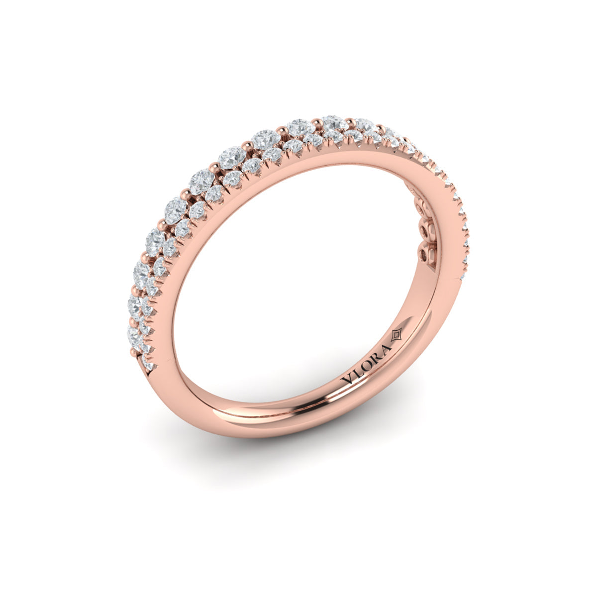 14kt Rose Gold Diamond Stackable Wedding Band