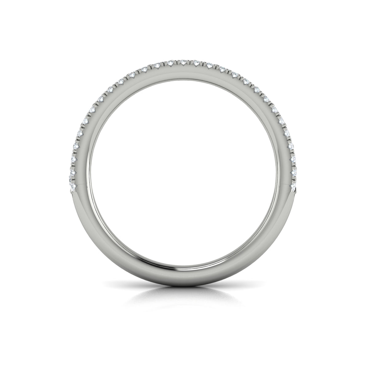 14K White Gold Diamond Stackable Wedding Band