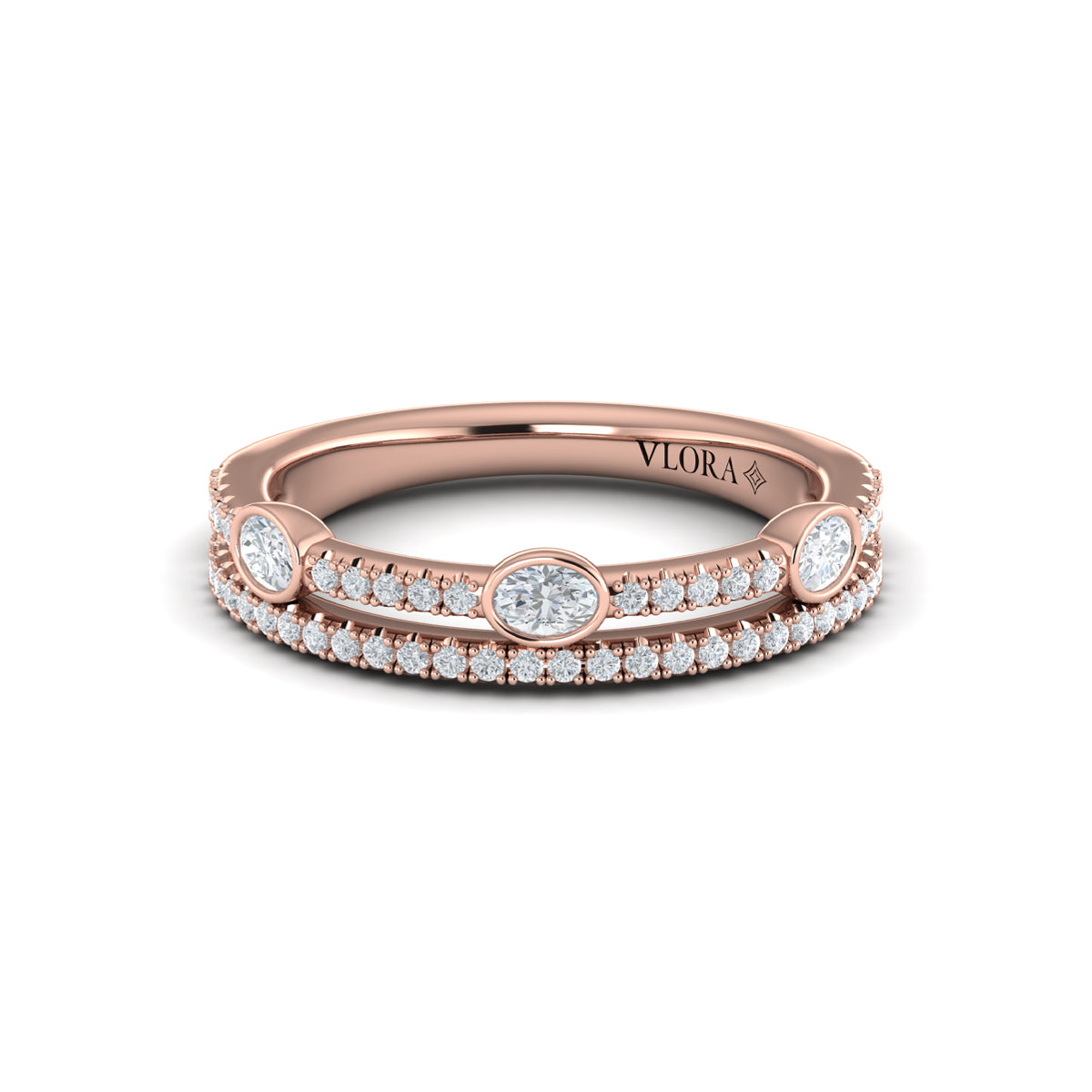 14kt Rose Gold Diamond Stackable Wedding Band