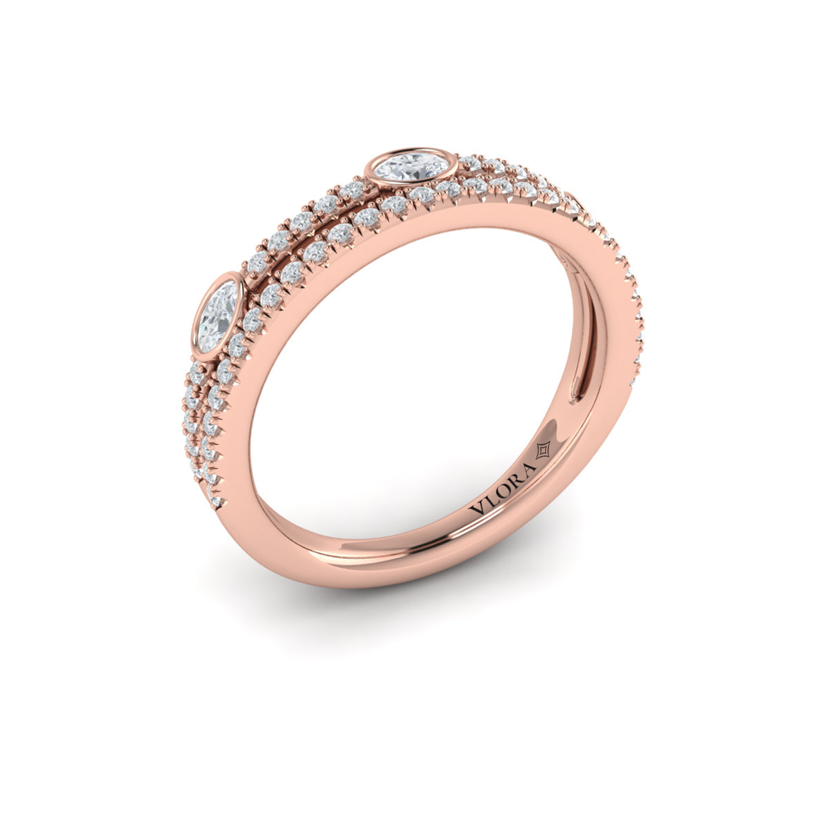 14kt Rose Gold Diamond Stackable Wedding Band