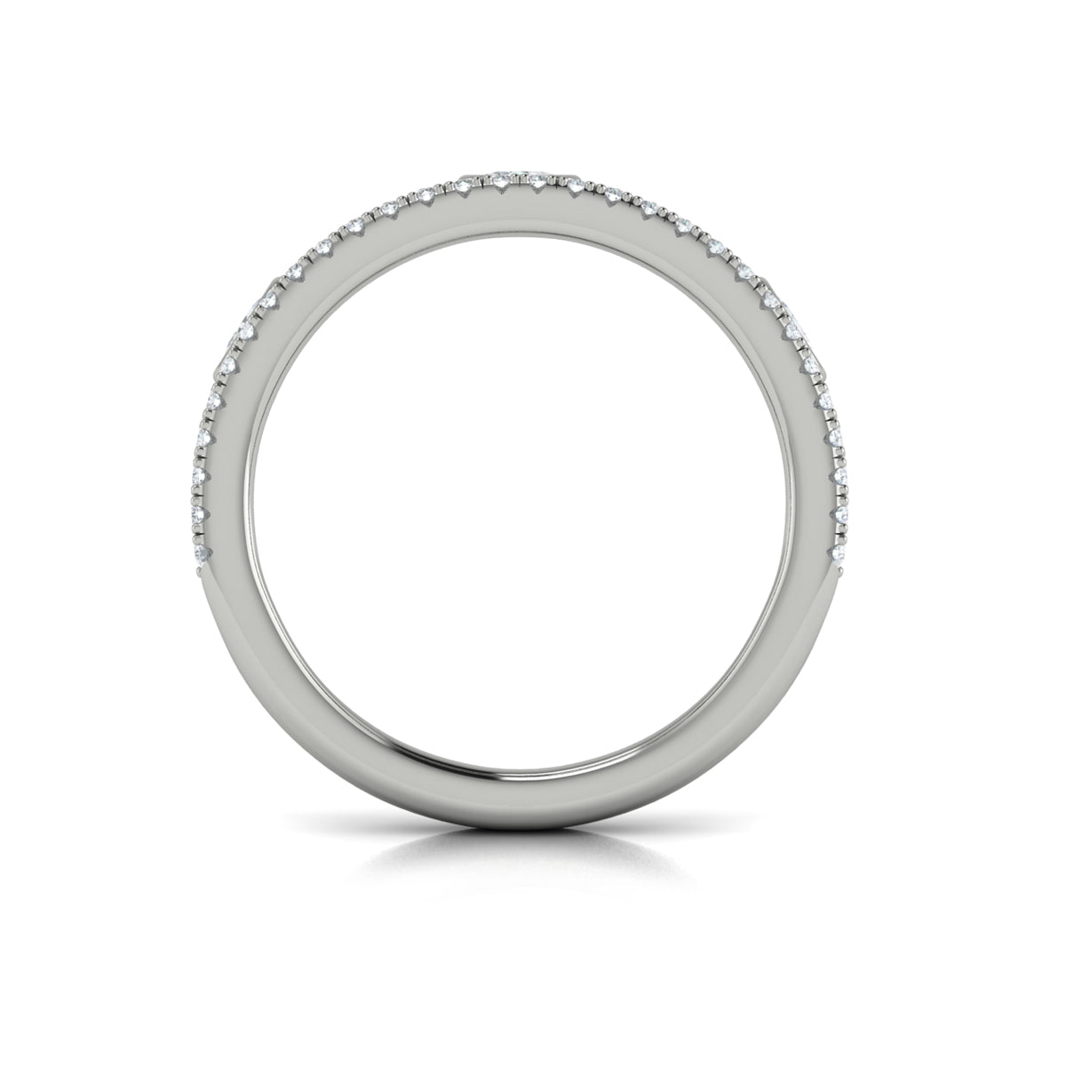 14K White Gold Diamond Stackable Wedding Band