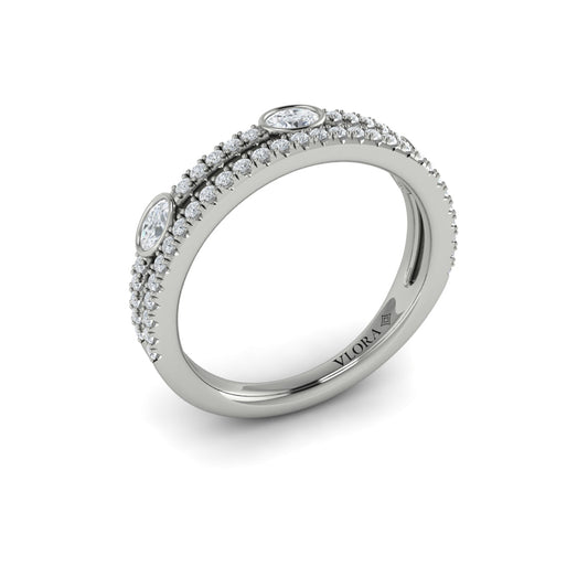 14K White Gold Diamond Stackable Wedding Band
