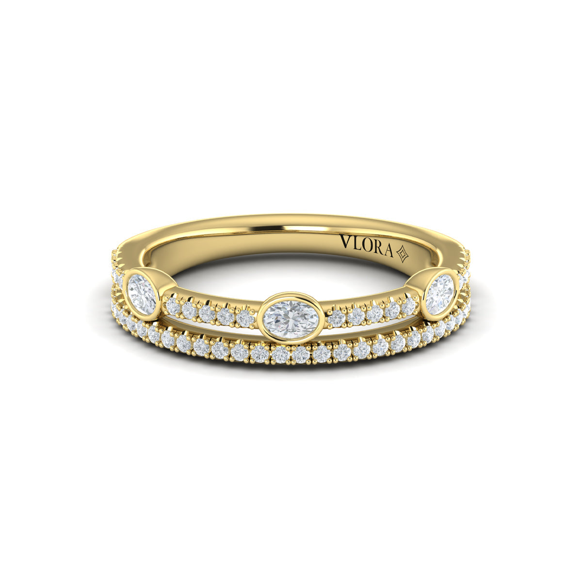 14kt Yellow Gold Diamond Stackable Wedding Band