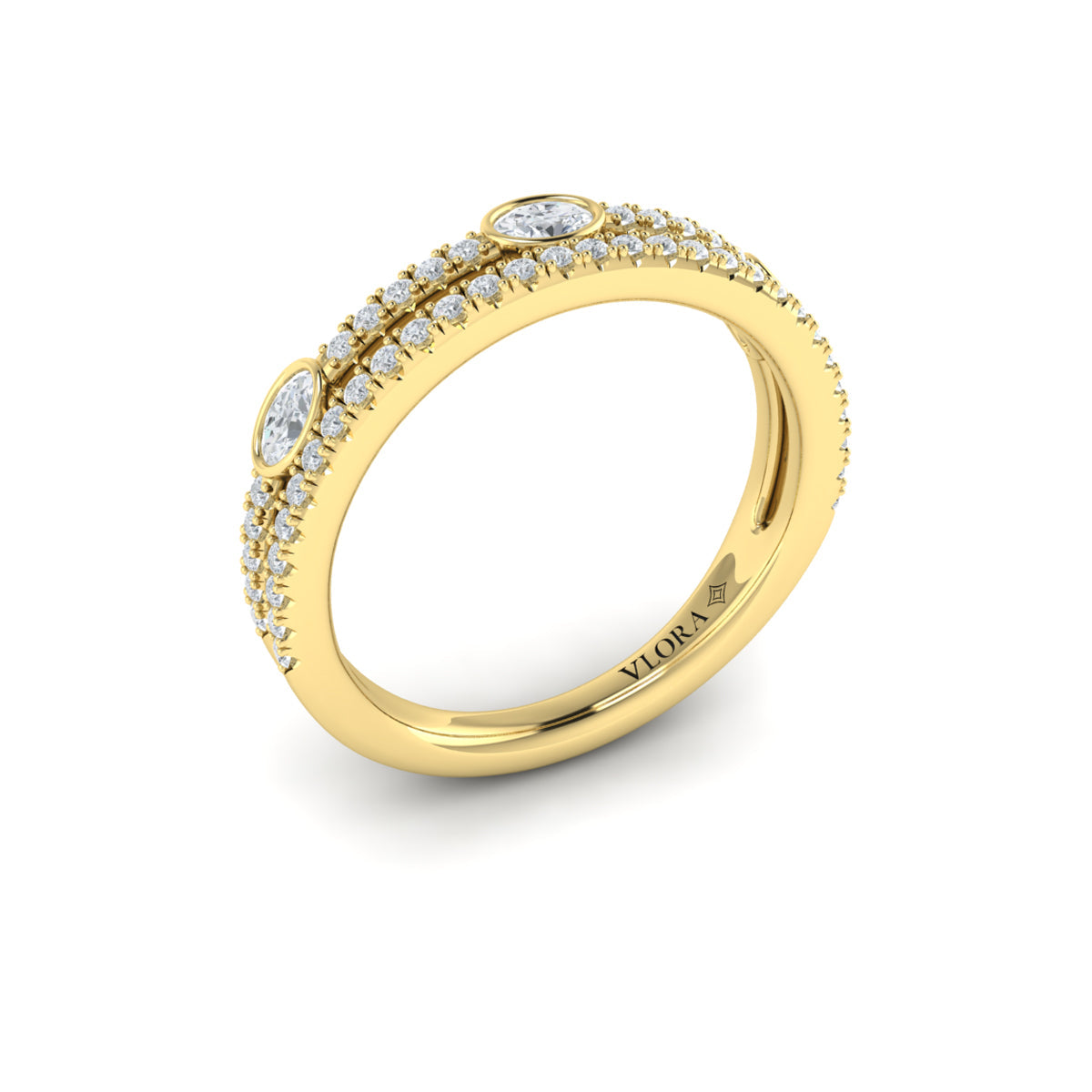 14kt Yellow Gold Diamond Stackable Wedding Band