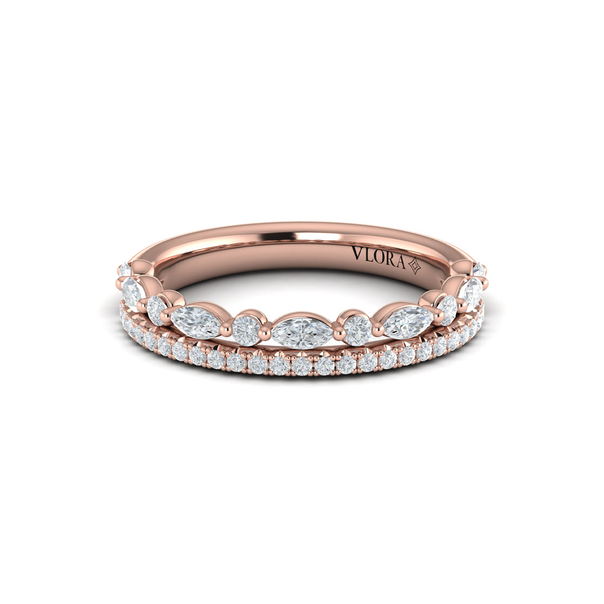 14kt Rose Gold Diamond Stackable Wedding Band