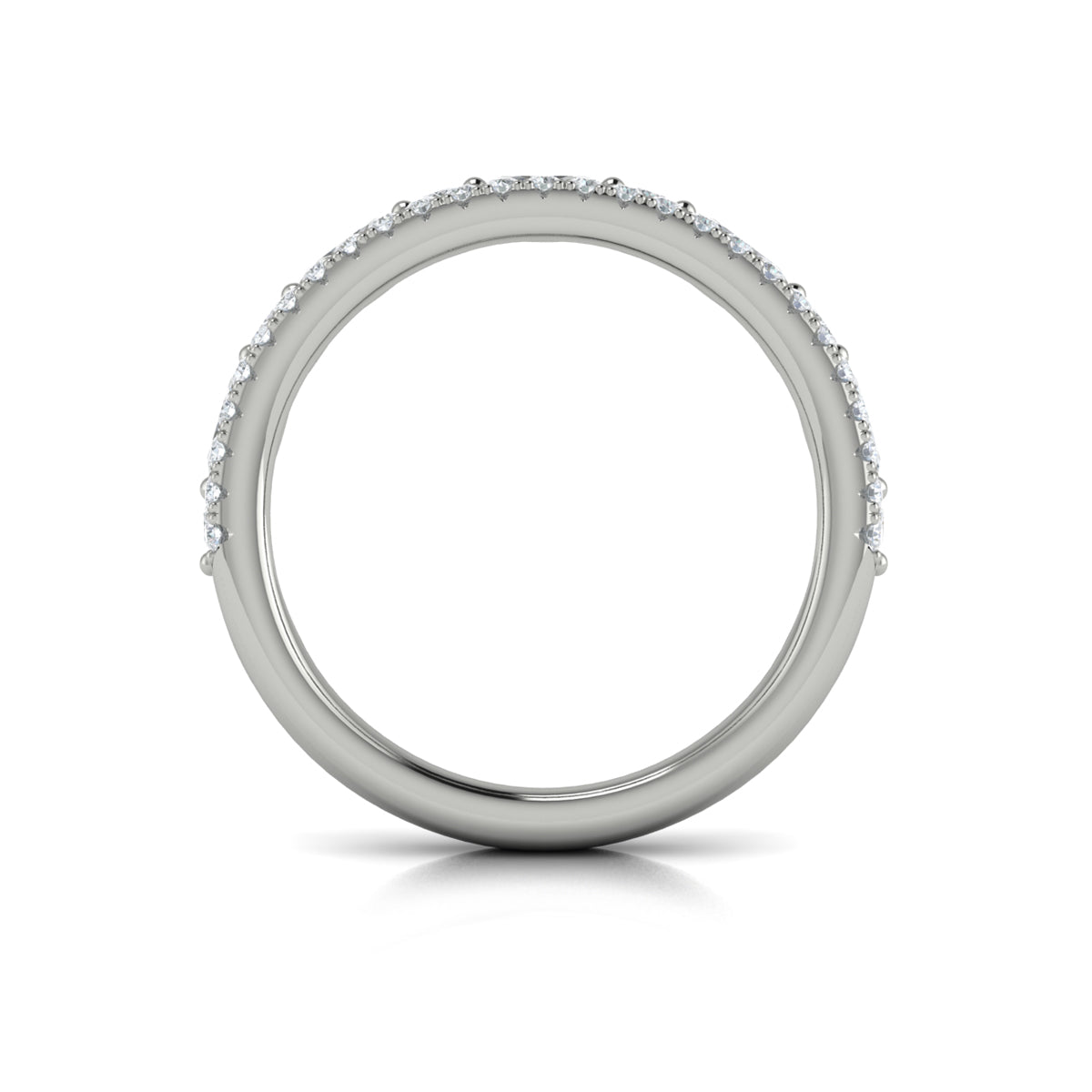 14K White Gold Diamond Stackable Wedding Band