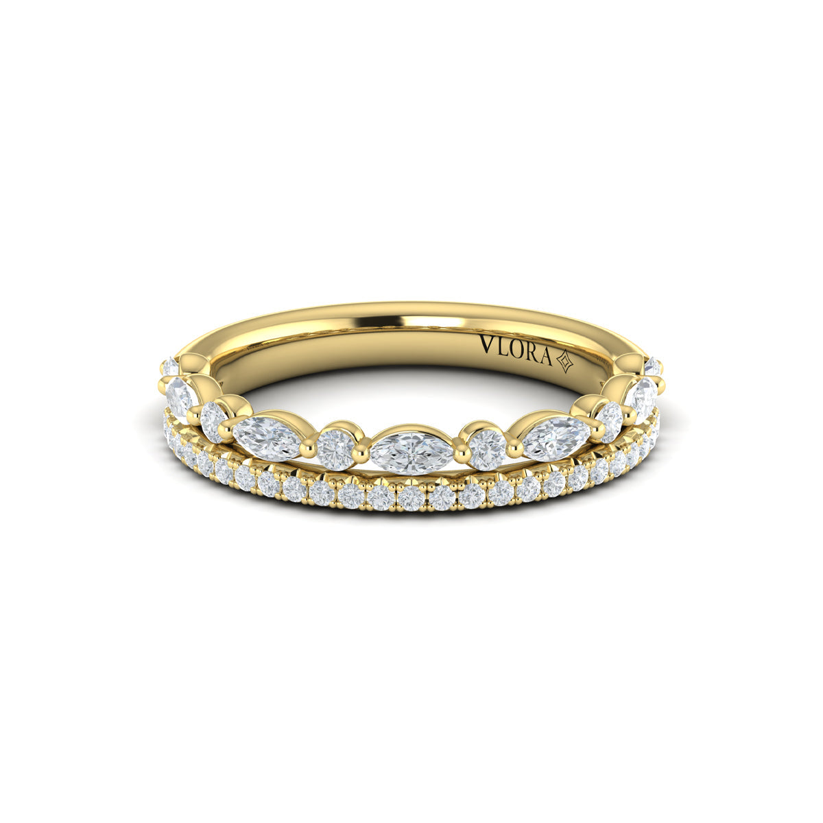 14kt Yellow Gold Diamond Stackable Wedding Band