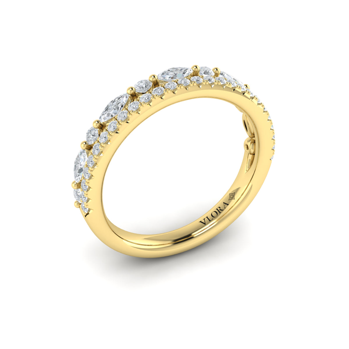 14kt Yellow Gold Diamond Stackable Wedding Band