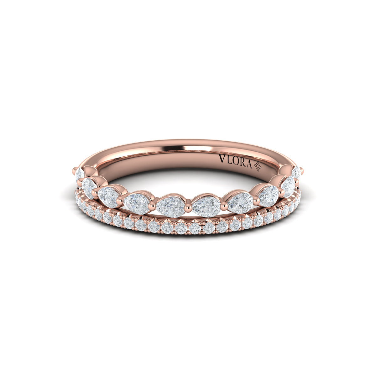 14kt Rose Gold Diamond Stackable Wedding Band