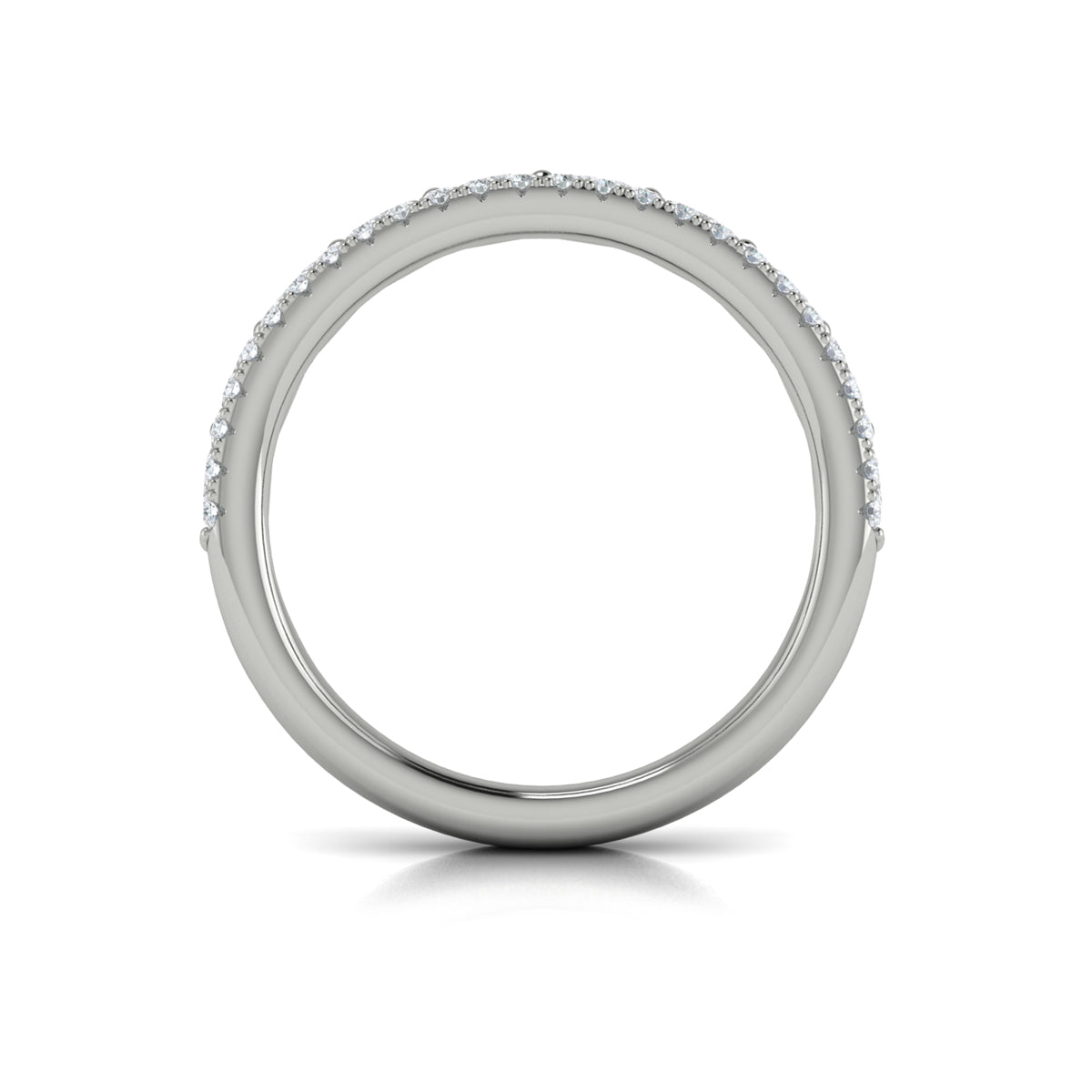 14K White Gold Diamond Stackable Womens Wedding Band