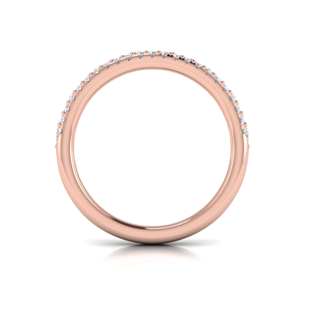 18kt Rose Gold Diamond Womens Stackable Wedding Band