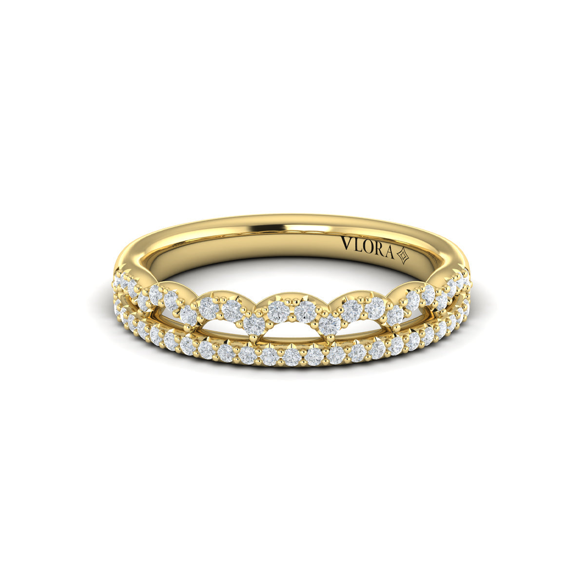 14kt Yellow Gold Diamond Stackable Wedding Band