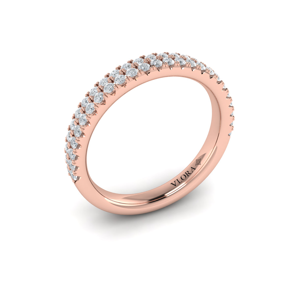 14kt Rose Gold Diamond Stackable Wedding Band