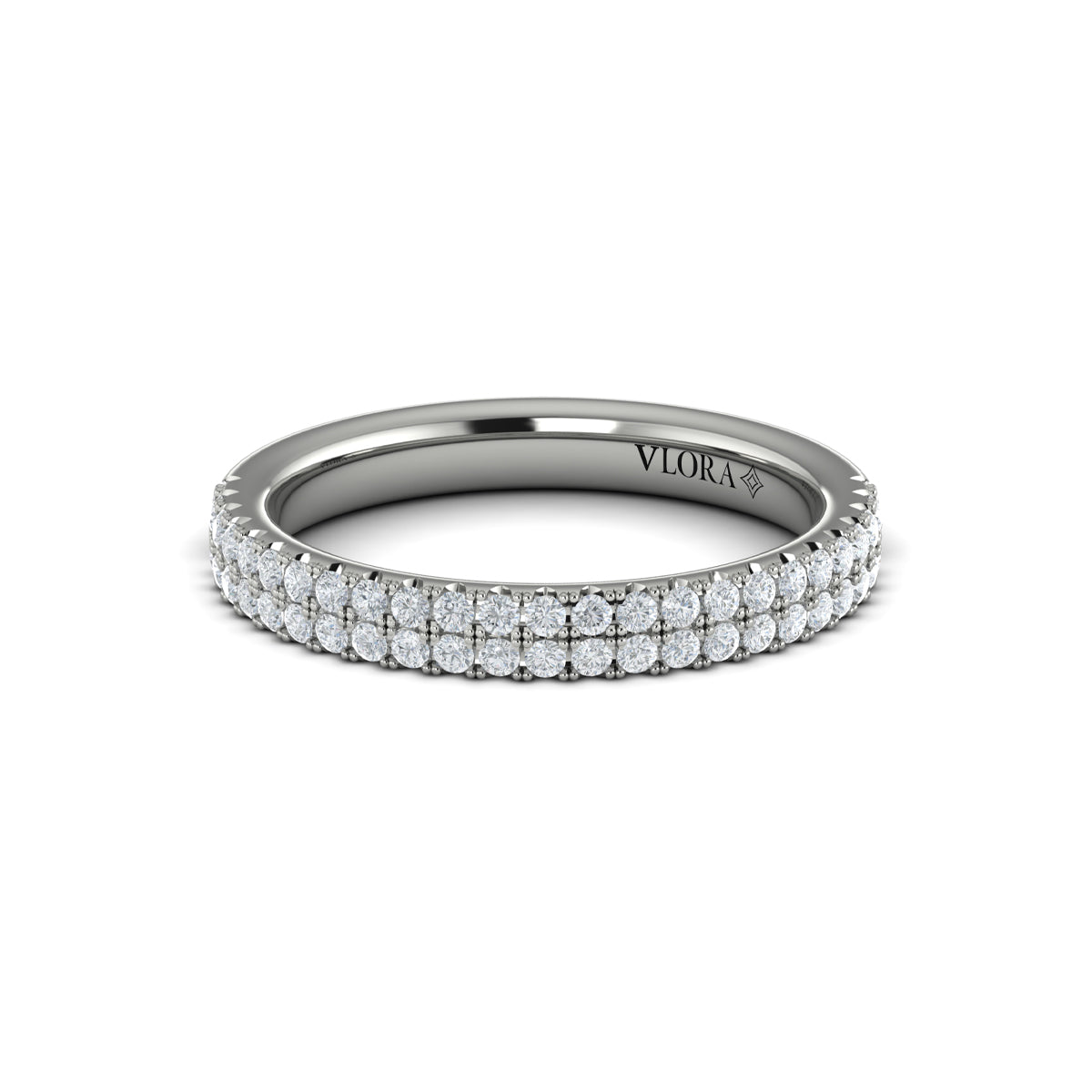 14K White Gold Diamond Stackable Wedding Band