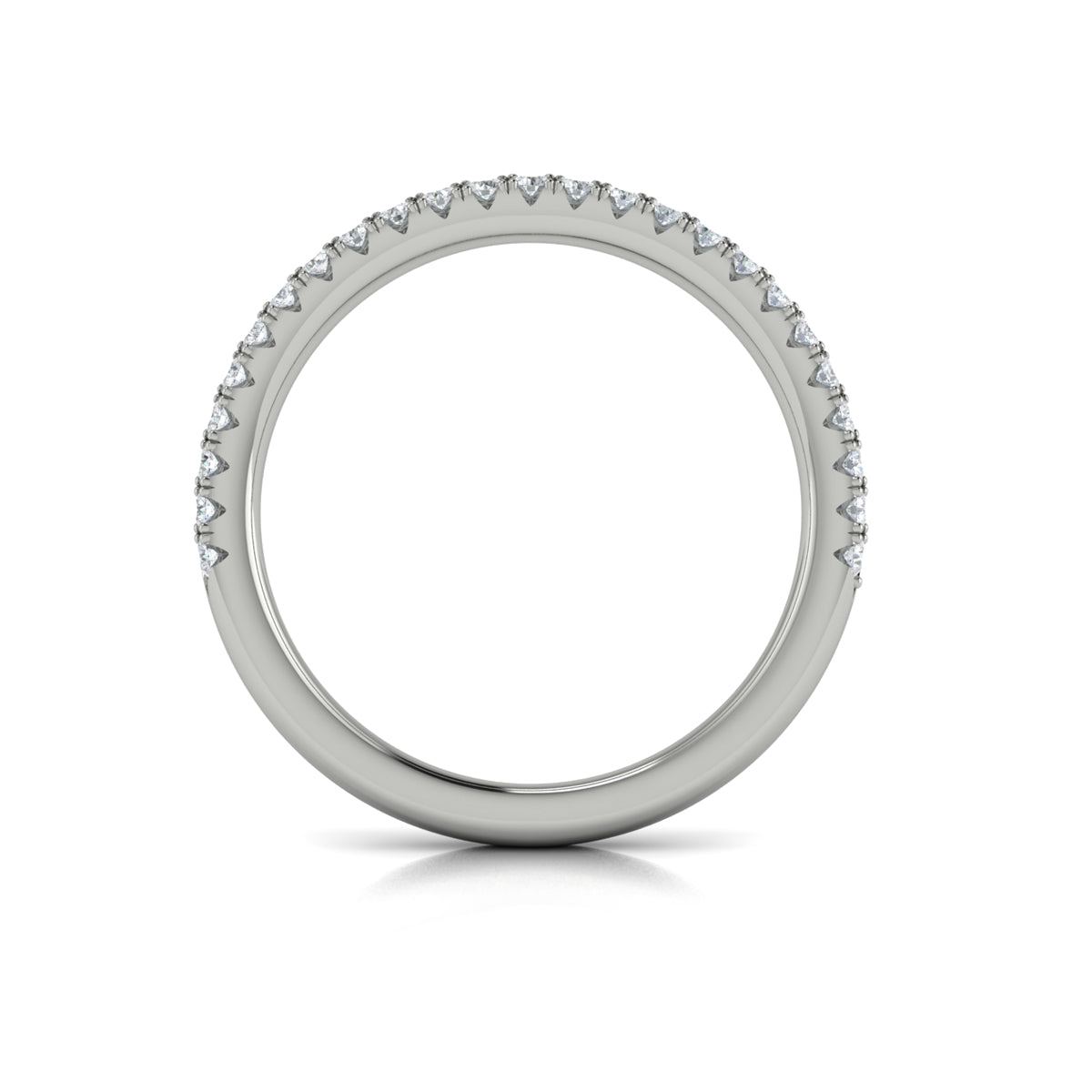 14K White Gold Diamond Stackable Wedding Band
