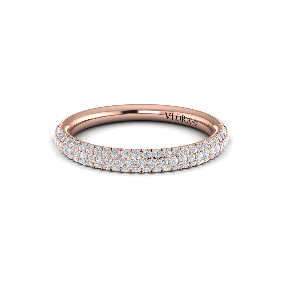 14kt Rose Gold Diamond Stackable Wedding Band