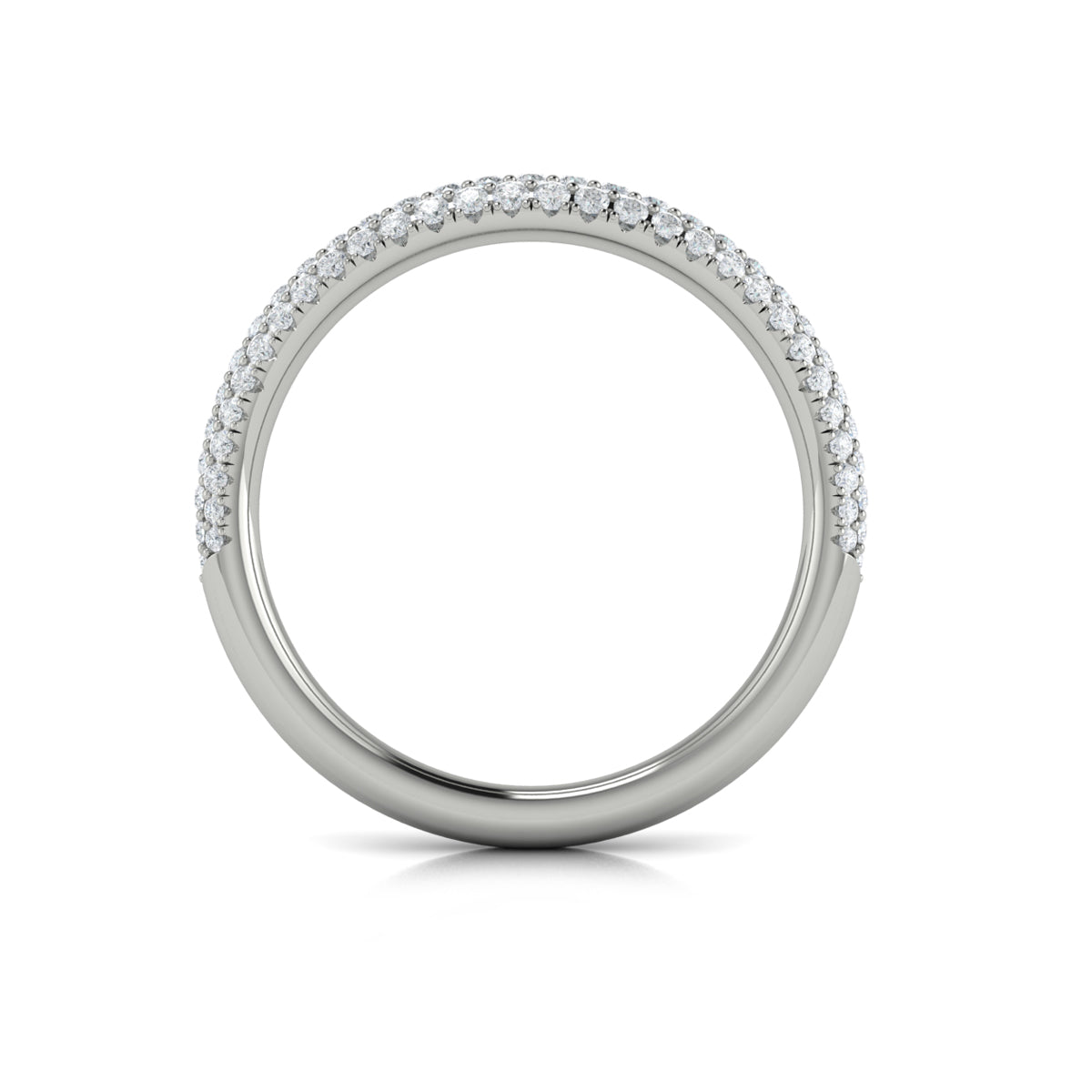 14K White Gold Diamond Stackable Wedding Band for Women