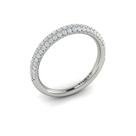 14K White Gold Diamond Stackable Wedding Band for Women