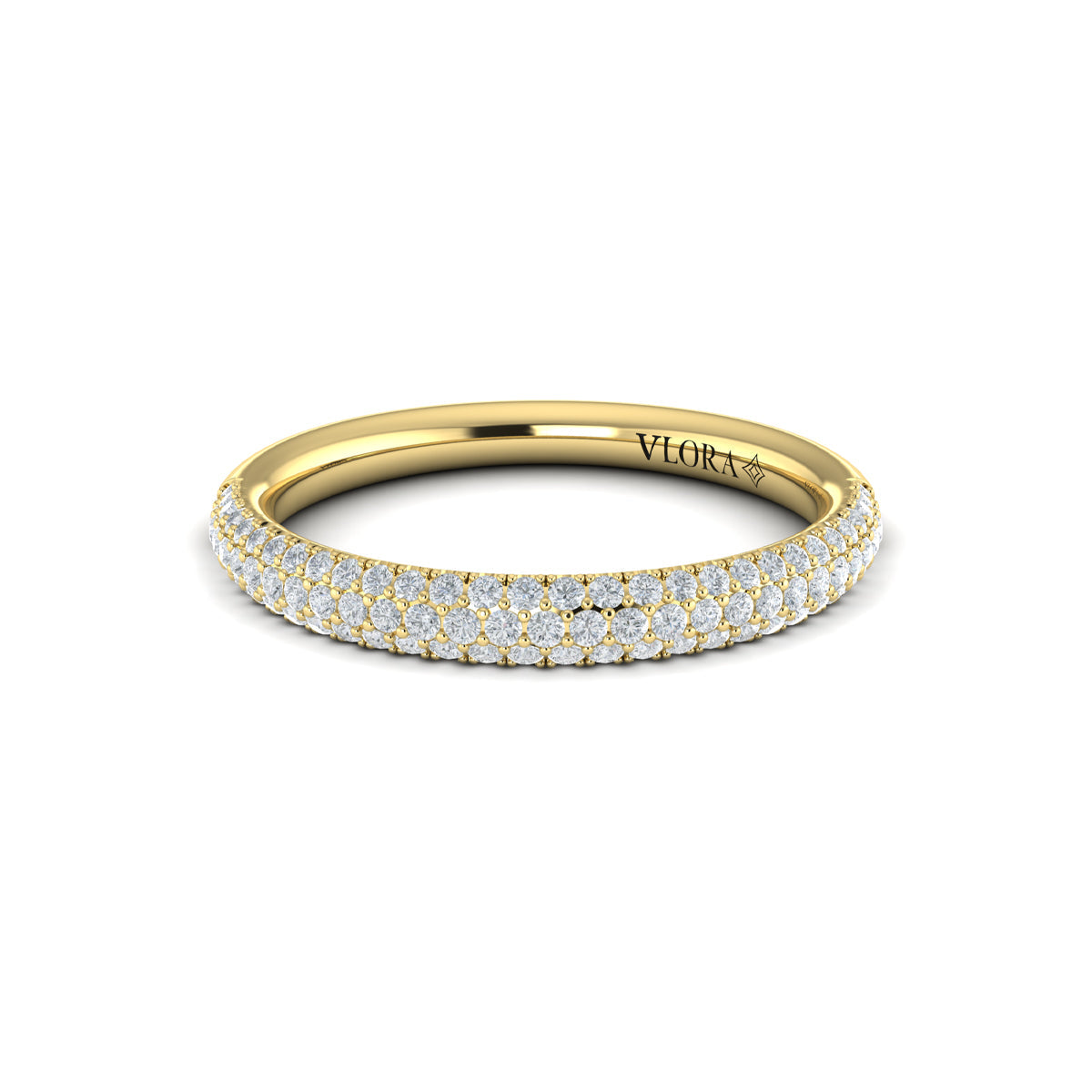 14kt Yellow Gold Diamond Stackable Womens Wedding Band