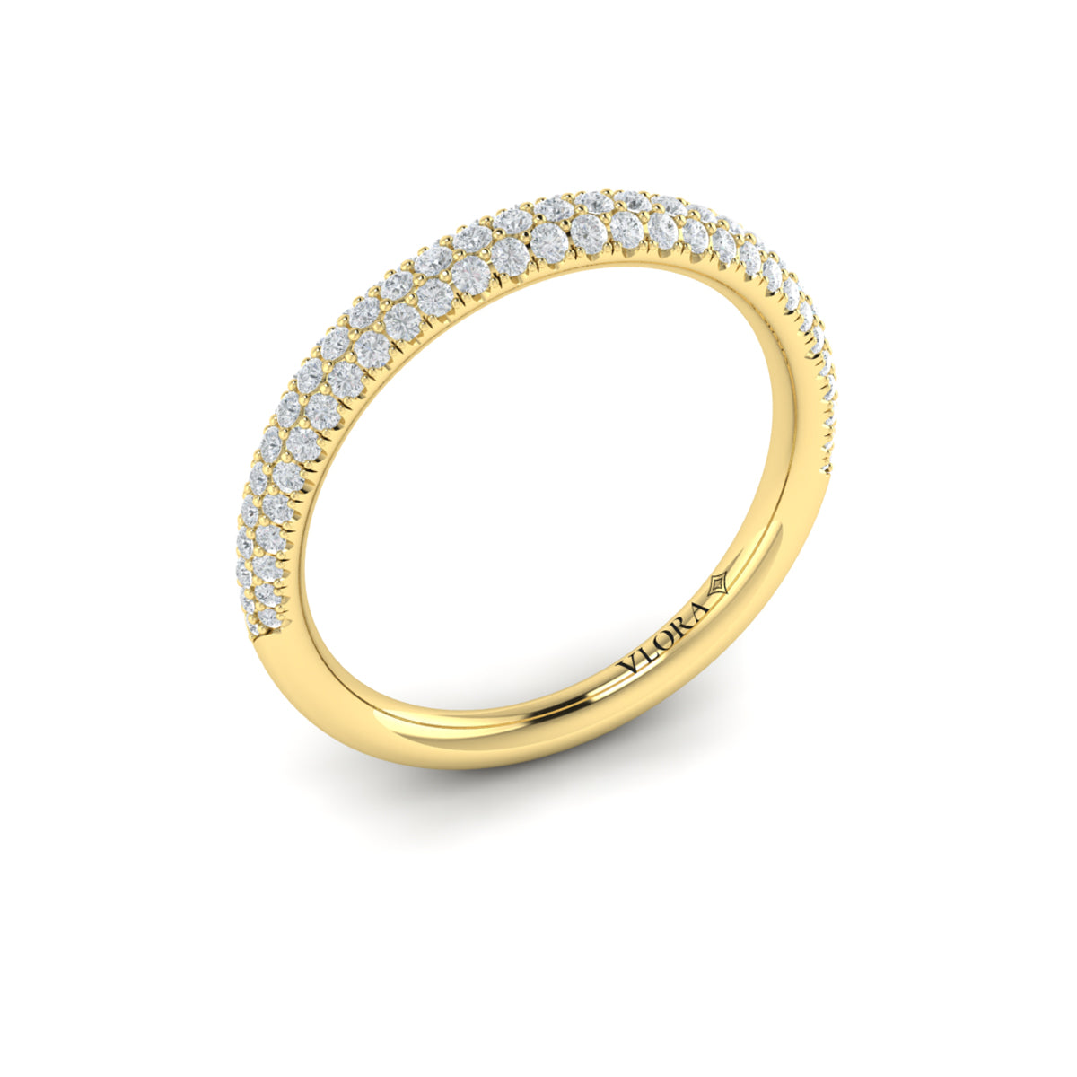 14kt Yellow Gold Diamond Stackable Womens Wedding Band