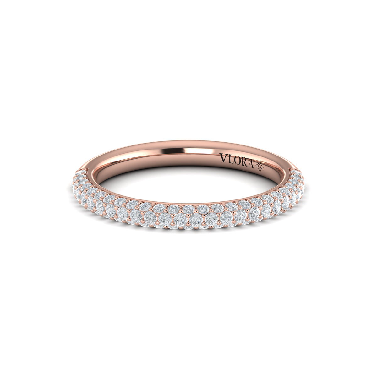 14kt Rose Gold Diamond Stackable Wedding Band