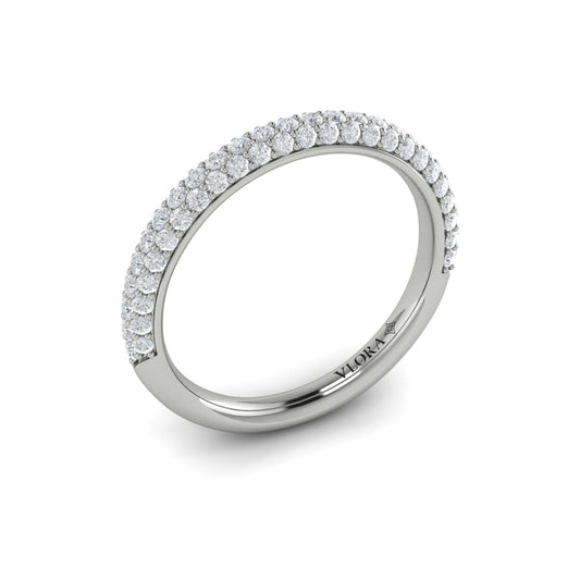 14K White Gold Diamond Stackable Wedding Band