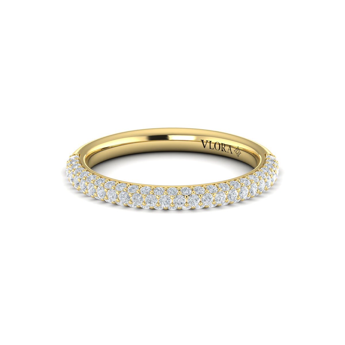 14kt Yellow Gold Diamond Stackable Womens Wedding Band