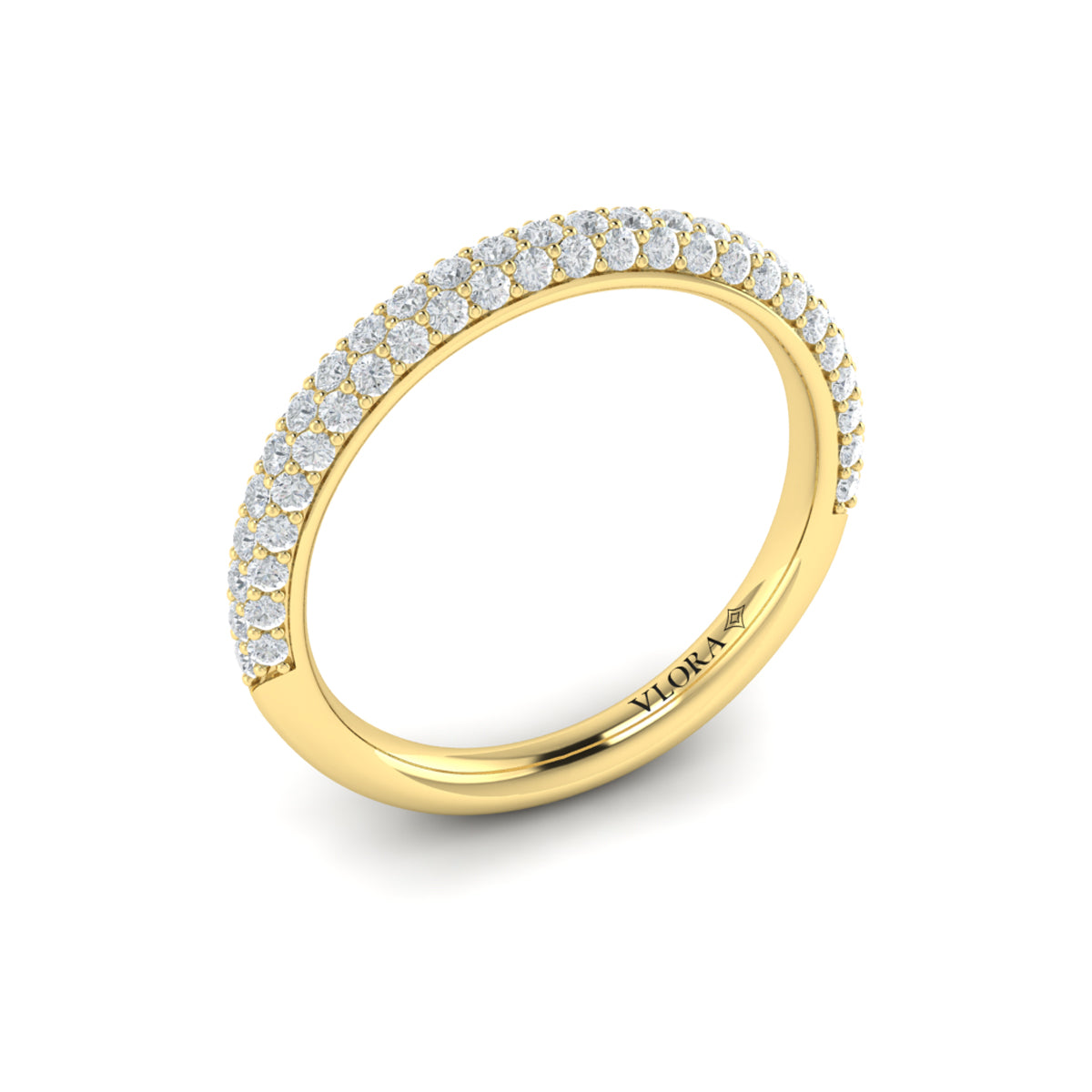 14kt Yellow Gold Diamond Stackable Womens Wedding Band