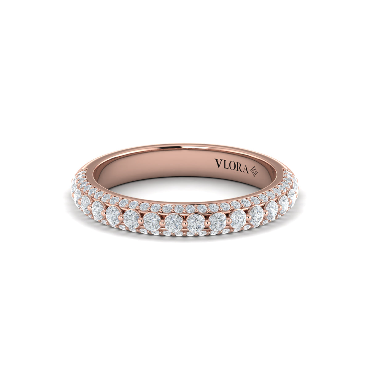 14kt Rose Gold Diamond Stackable Wedding Band