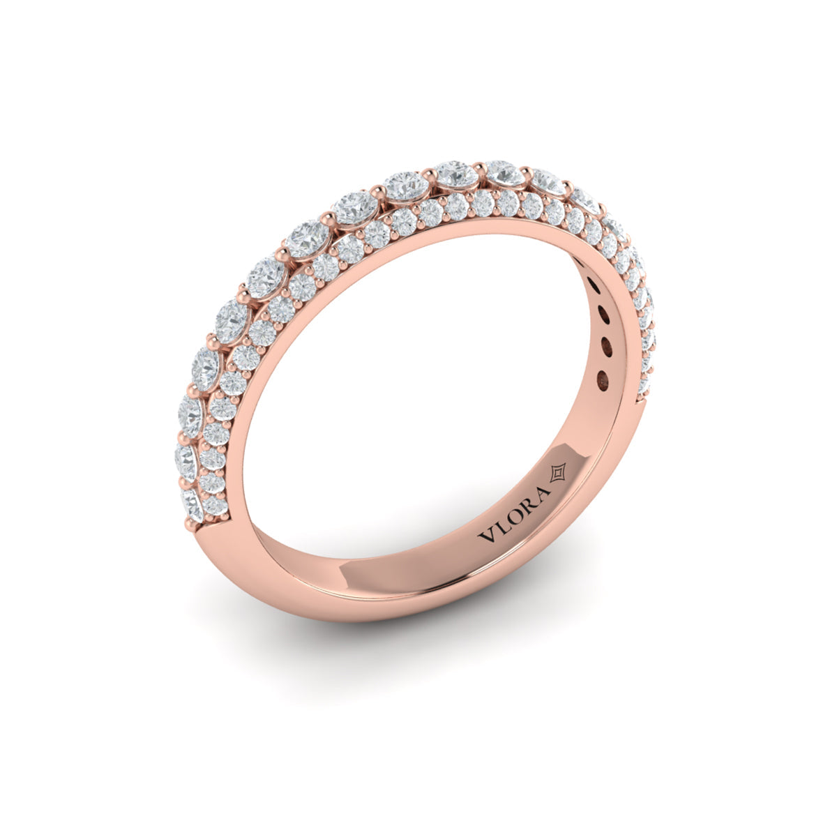 14kt Rose Gold Diamond Stackable Wedding Band